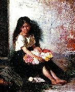 jenny nystrom blomsterforsaljierskan oil painting